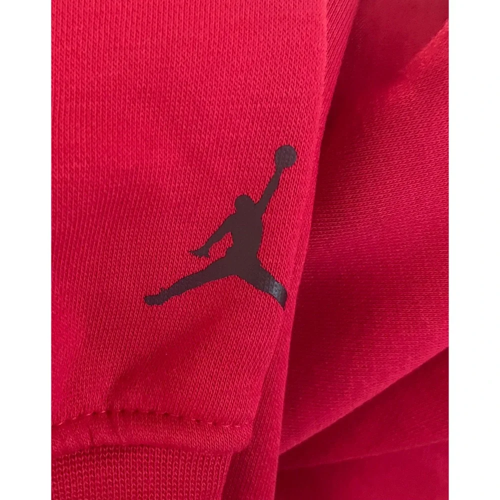 Jordan Mens Holiday Fireplace Graphic Fleece Hoodie Red Size L